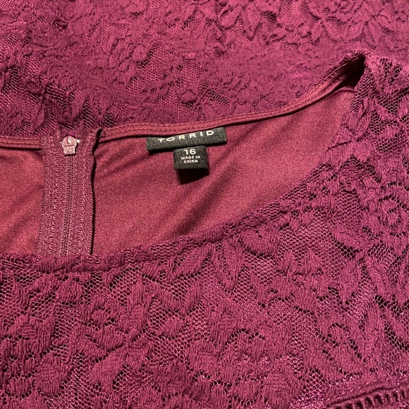 Torrid Lace Scoop Skater Dress Dark Purple - Picture 4 of 4